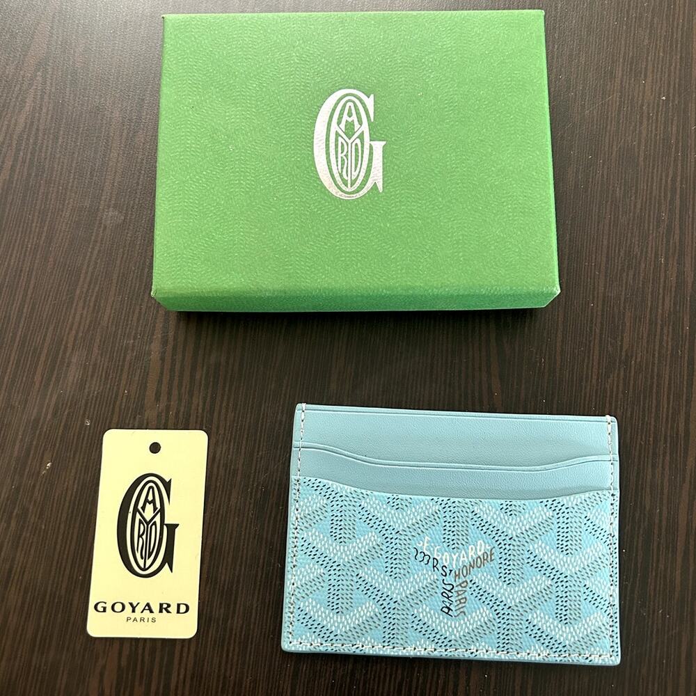 Cyan Goyard Card Holder